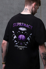 Men's Oversized T-shirt with Supermacy Print Black Without 8049514 photo №2