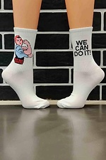 Высокие хлопковые носки белого цвета с рисунком R'N'B SOCKS 8024517 фото №1