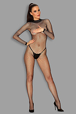Sheer erotic black mesh bodysuit Obsessive 4026519 photo №1