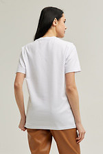 Übergroßes T-Shirt aus weißer Baumwolle mit Markenlogo Garne 9000519 Foto №4