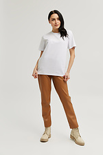 Übergroßes T-Shirt aus weißer Baumwolle mit Markenlogo Garne 9000519 Foto №6