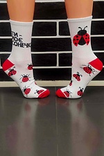 White cotton high socks with ladybug R'N'B SOCKS 8024520 photo №1