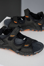 Men's summer sandals in sports style with Velcro  8019521 photo №7