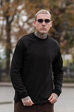 Men's Oversized Cotton Knit Long Sleeve Double Face Black Teamv 8034521 photo №1