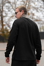 Men's Oversized Cotton Knit Long Sleeve Double Face Black Teamv 8034521 photo №4