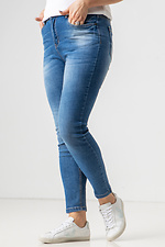 Батальные синие джинсы скинни стрейчевые  4014522 фото №1