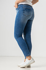 Батальные синие джинсы скинни стрейчевые  4014522 фото №5