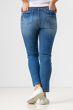 Батальные синие джинсы скинни стрейчевые  4014522 фото №8
