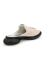 Massive white leather slippers in a sporty style  4205522 photo №6