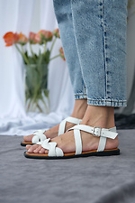 Summer open sandals made of genuine leather  8019523 photo №5