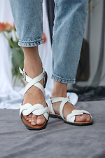 Summer open sandals made of genuine leather  8019523 photo №7