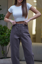 Жіночі джинси мом звужені Denim Mom коричневі Teamv 8034523 фото №2