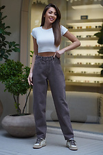 Жіночі джинси мом звужені Denim Mom коричневі Teamv 8034523 фото №6