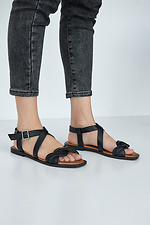 Offene Sommersandalen aus echtem Leder 8019524 Foto №3