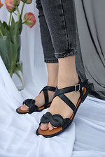 Offene Sommersandalen aus echtem Leder 8019524 Foto №6