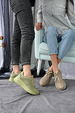 Зеленые летние кроссовки из натуральной кожи в перфорацию 8019525 фото №12