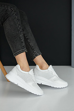 Білі літні кросівки із натуральної шкіри в перфорацію 8019526 фото №8