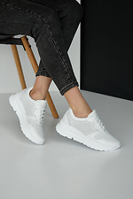 Білі літні кросівки із натуральної шкіри в перфорацію 8019526 фото №9