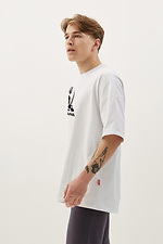 Patriotisches T-Shirt aus Baumwolle LUXURY übergroße weiße Farbe GEN 9000526 Foto №3