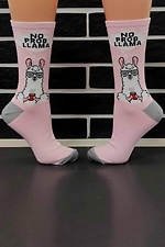 Высокие хлопковые носки розового цвета с рисунком R'N'B SOCKS 8024527 фото №1