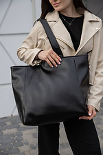 Large roomy black leatherette shopper bag Mamakazala 8039527 photo №1