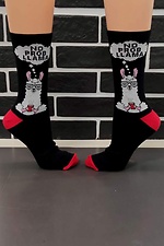 Высокие хлопковые носки черного цвета с рисунком R'N'B SOCKS 8024528 фото №1