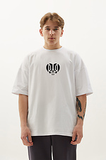 Patriotisches T-Shirt aus Baumwolle LUXURY übergroße weiße Farbe GEN 9000528 Foto №2