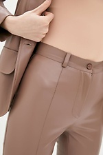 Облегающие брюки CKIHHI-NICE-B из кожзама с завышенной талией и разрезами Garne 3038529 фото №4