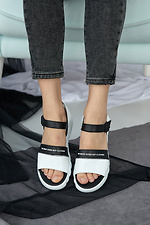 Open leather sandals for the summer with a buckle  8019529 photo №2