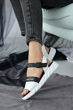 Open leather sandals for the summer with a buckle  8019529 photo №4