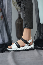 Open leather sandals for the summer with a buckle  8019529 photo №6