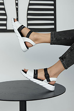 Open leather sandals for the summer with a buckle  8019529 photo №8