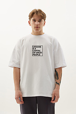 Patriotisches T-Shirt aus Baumwolle LUXURY übergroße weiße Farbe GEN 9000529 Foto №2