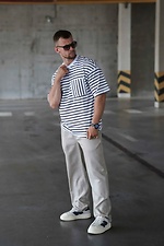 Oversize-T-Shirt mit Streifen für Herren Teamv 8034530 Foto №3
