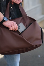 Men's Gym Brown Travel Luggage Bag Without 8049530 photo №7