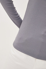 Gray ribbed jersey with raglan long sleeves Garne 3039531 photo №3