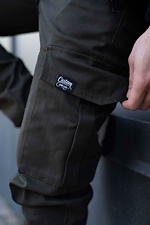 Коттоновые штаны карго на манжетах защитного цвета Custom Wear 8025531 фото №2