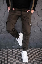 Коттоновые штаны карго на манжетах защитного цвета Custom Wear 8025531 фото №3