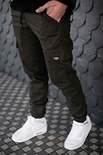 Коттоновые штаны карго на манжетах защитного цвета Custom Wear 8025531 фото №6