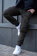 Коттоновые штаны карго на манжетах защитного цвета Custom Wear 8025531 фото №7