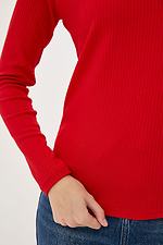 Red ribbed knit sweater with raglan long sleeves Garne 3039532 photo №3