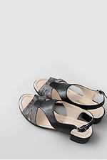 Black leather sandals with small heel  4205532 photo №2