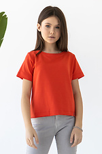 Summer cotton T-shirt IANINA-D brick color for girls Garne 3034533 photo №1