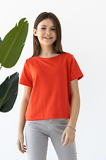 Summer cotton T-shirt IANINA-D brick color for girls Garne 3034533 photo №2