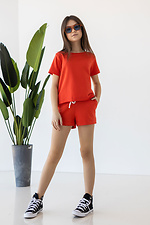 Летняя хлопковая футболка IANINA-D кирпичного цвета для девочки Garne 3034533 фото №4