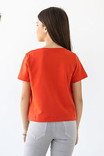 Summer cotton T-shirt IANINA-D brick color for girls Garne 3034533 photo №10