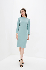 Пряма офісна сукня міді оливкового кольору з довгими рукавами Garne 3039533 фото №2