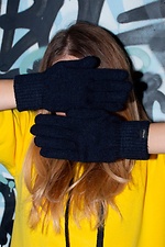 Black knitted wool gloves Without 8042533 photo №2