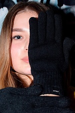 Black knitted wool gloves Without 8042533 photo №3