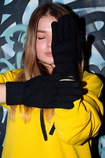 Black knitted wool gloves Without 8042533 photo №4
